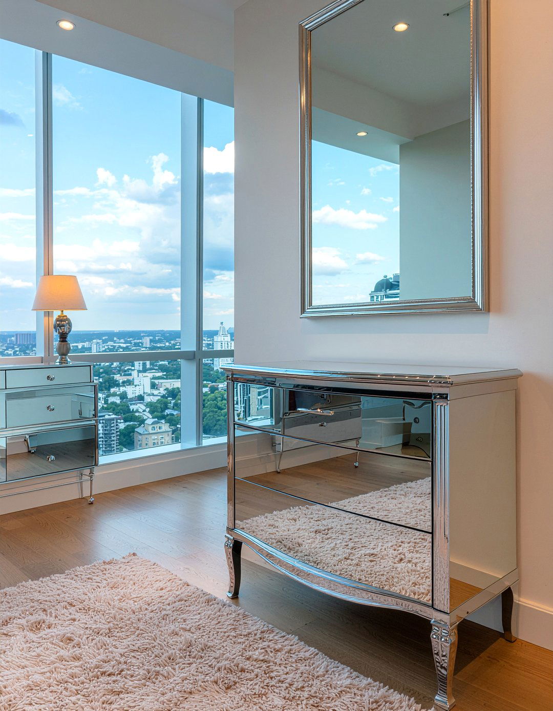 Mirrored Furniture Decor - 30 penthouse bedroom ideas