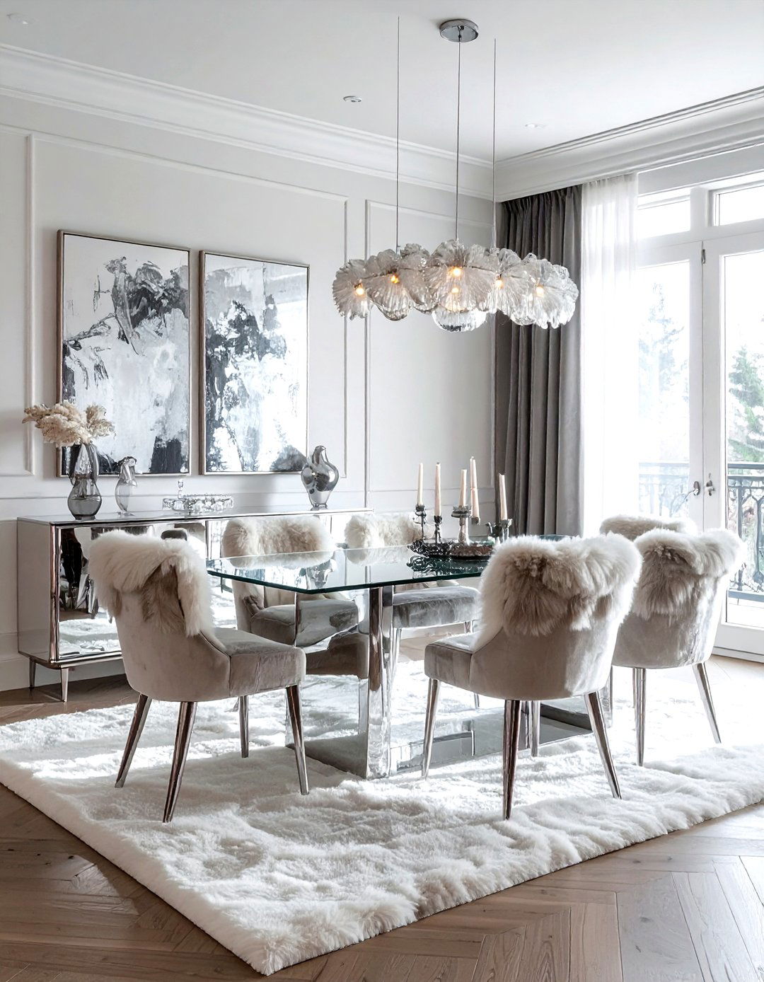 Mirrored Furniture Dining Room - 30 glam dining room ideas