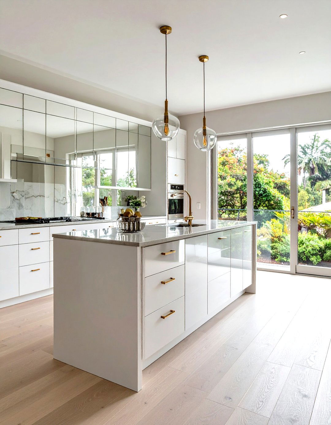 Mirrored Glass Kitchen Cabinets - 30 kitchen glass door ideas