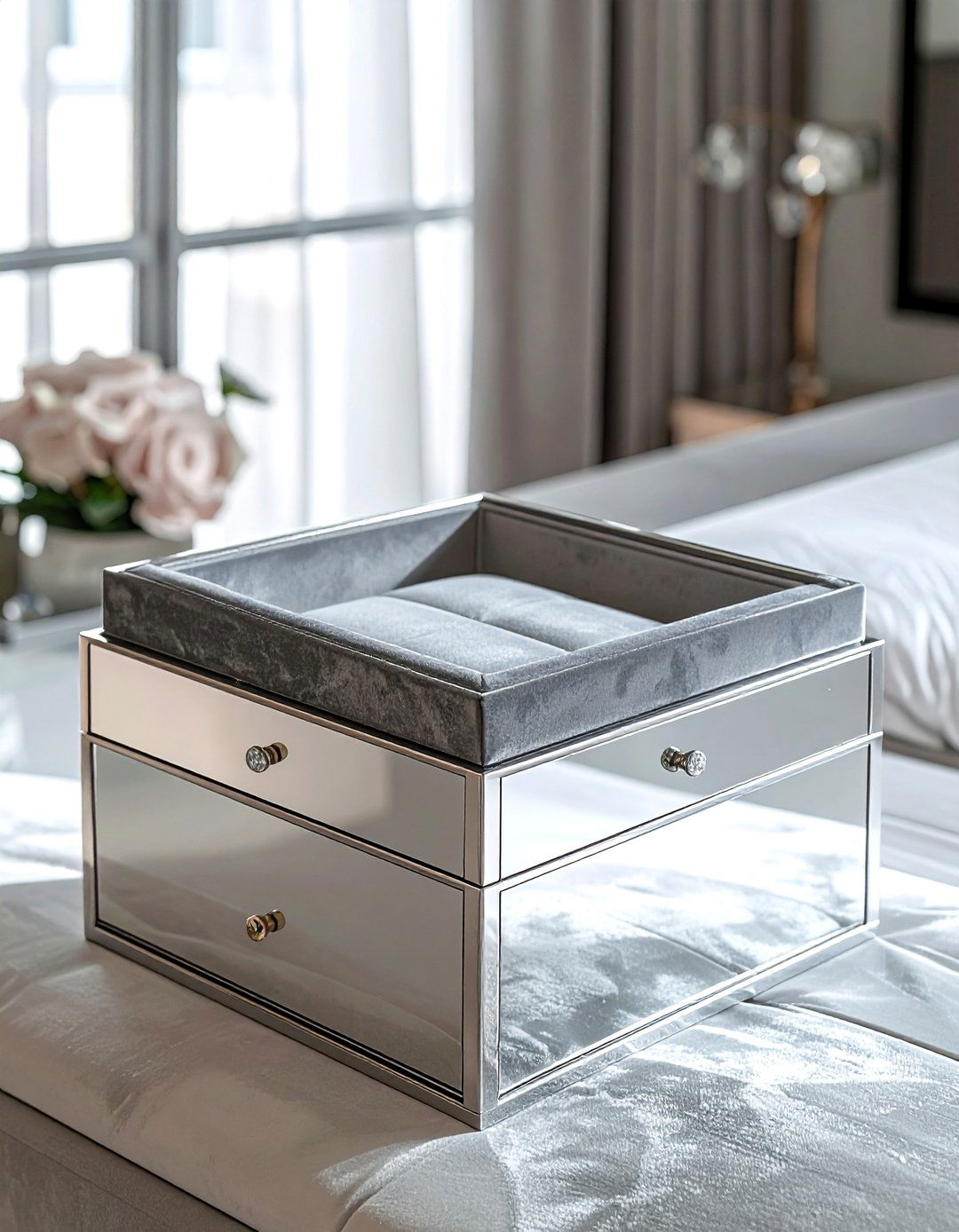 Mirrored Jewelry Box - 30 jewelry box ideas