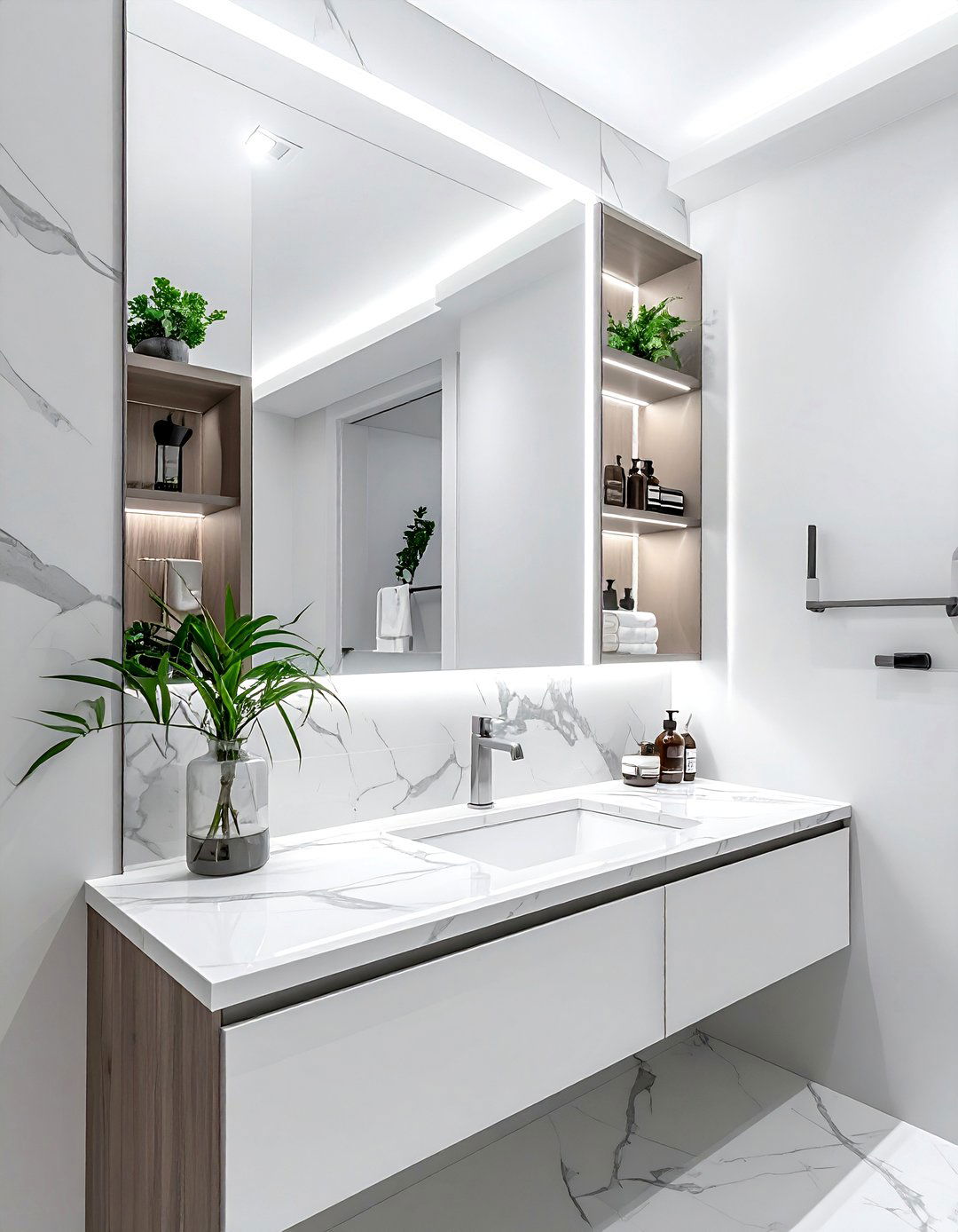 Mirrored Medicine Cabinet - 30 bathroom shelving ideas