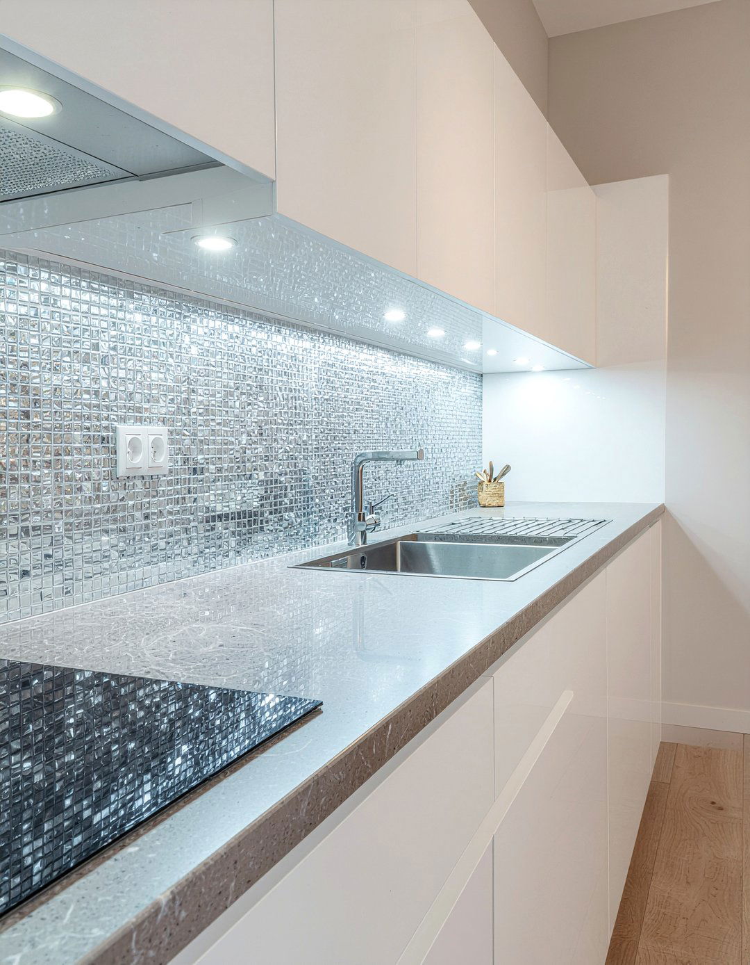 Mirrored Mosaic Tile - 30 mirror backsplash kitchen ideas