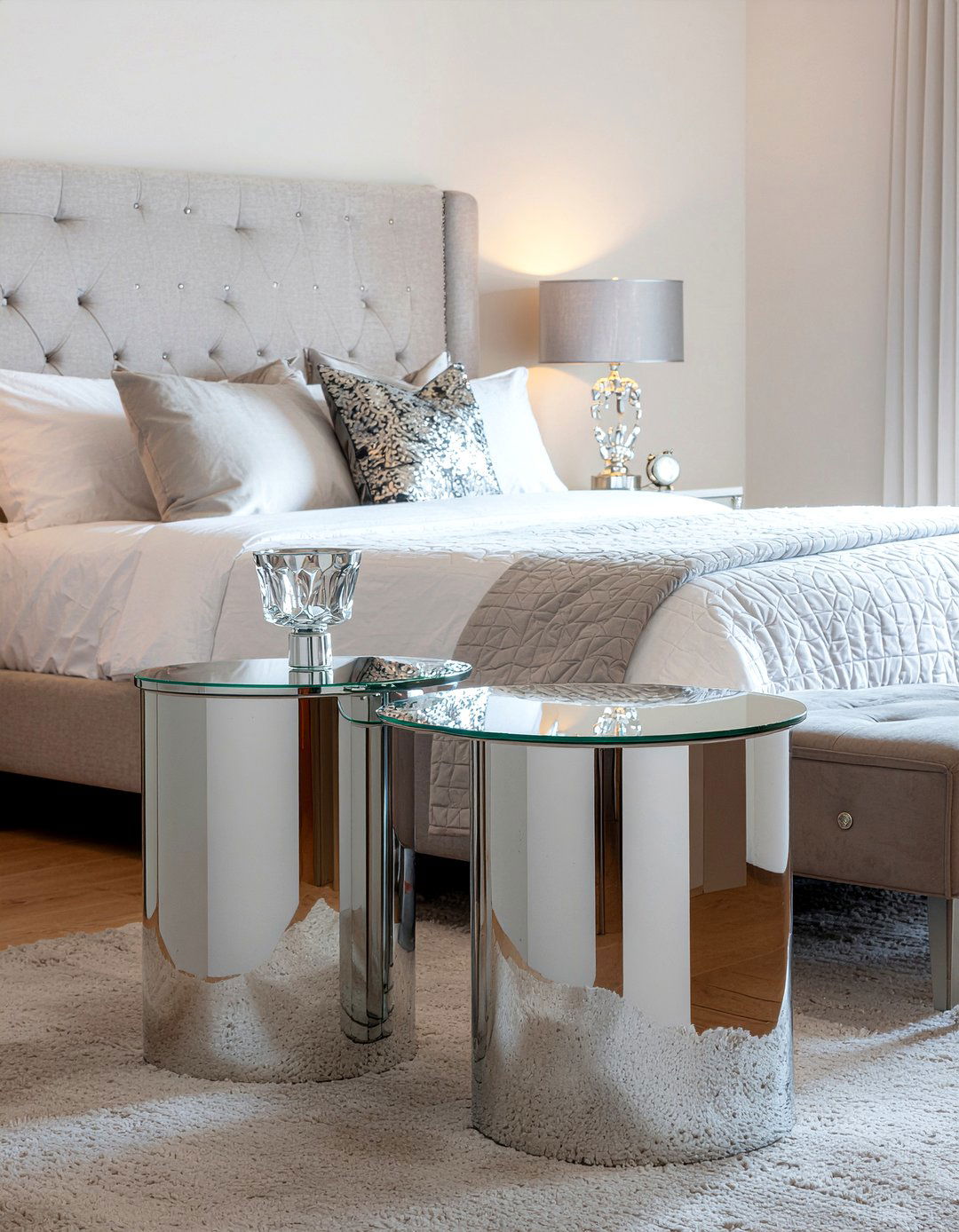 Mirrored Nesting Tables - 30 bedroom nesting tables