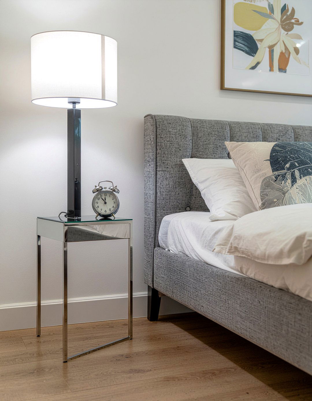 Mirrored Nightstand With Metal Legs - 30 bedroom mirrored nightstands