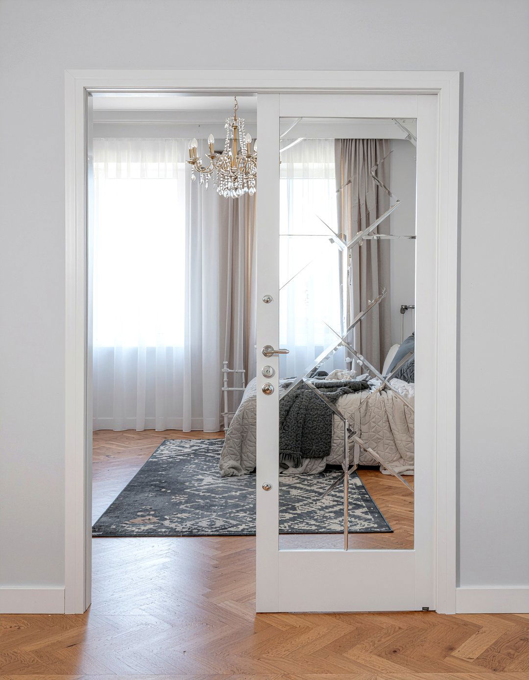 Mirrored Panel Door - 30 bedroom closet doors