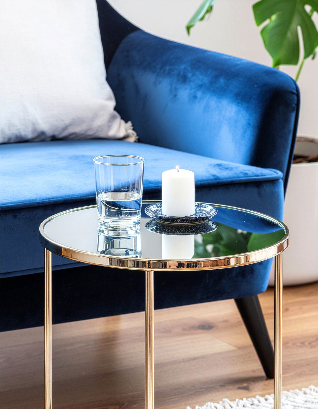 Mirrored Side Table - 30 living room mirrored furniture ideas