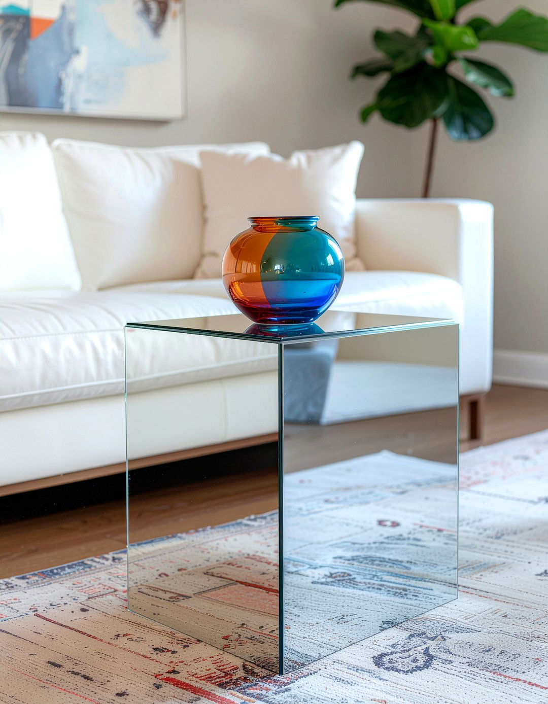 Mirrored Side Table - 30 living room retro furniture ideas