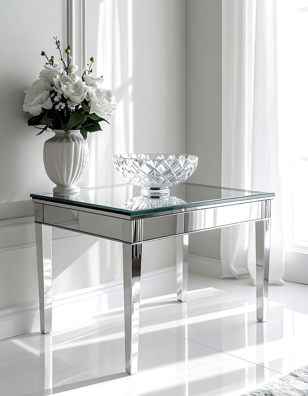 Mirrored Side Table - 30 living room side table ideas
