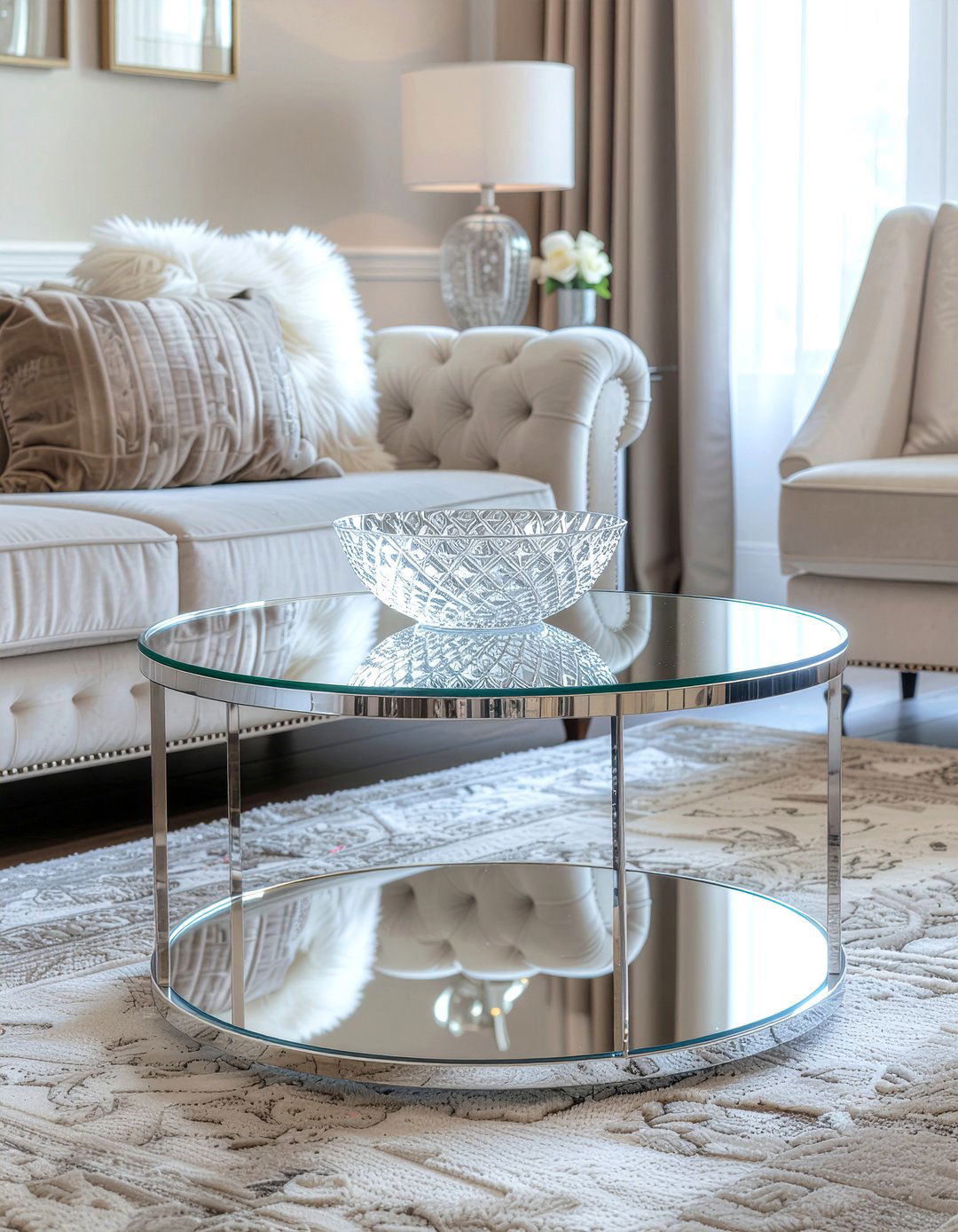 Mirrored Side Table - 30 cheap living room furniture ideas