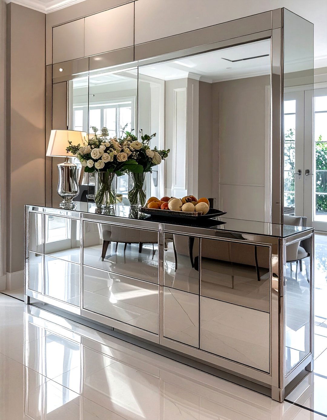 Mirrored Sideboard - 30 dining room cabinet ideas