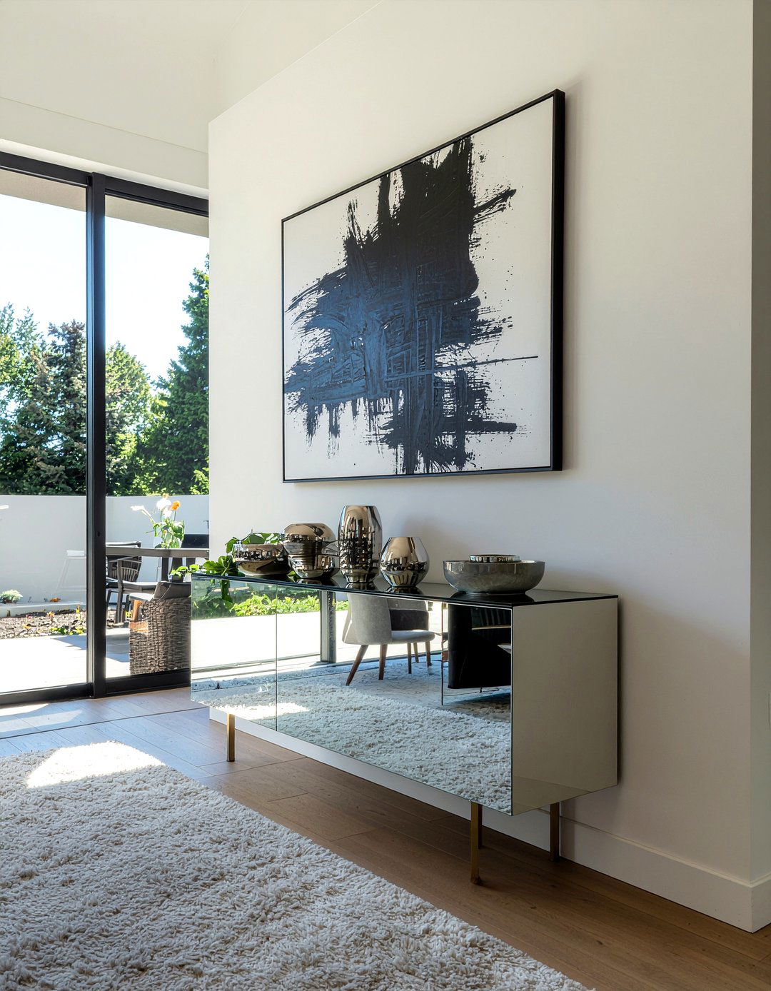 Mirrored Sideboard - 30 living room mirrored furniture ideas