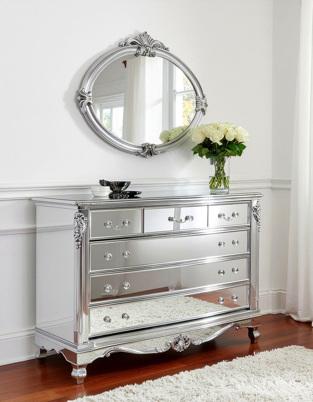 Mirrored Sideboard - 30 living room sideboard ideas