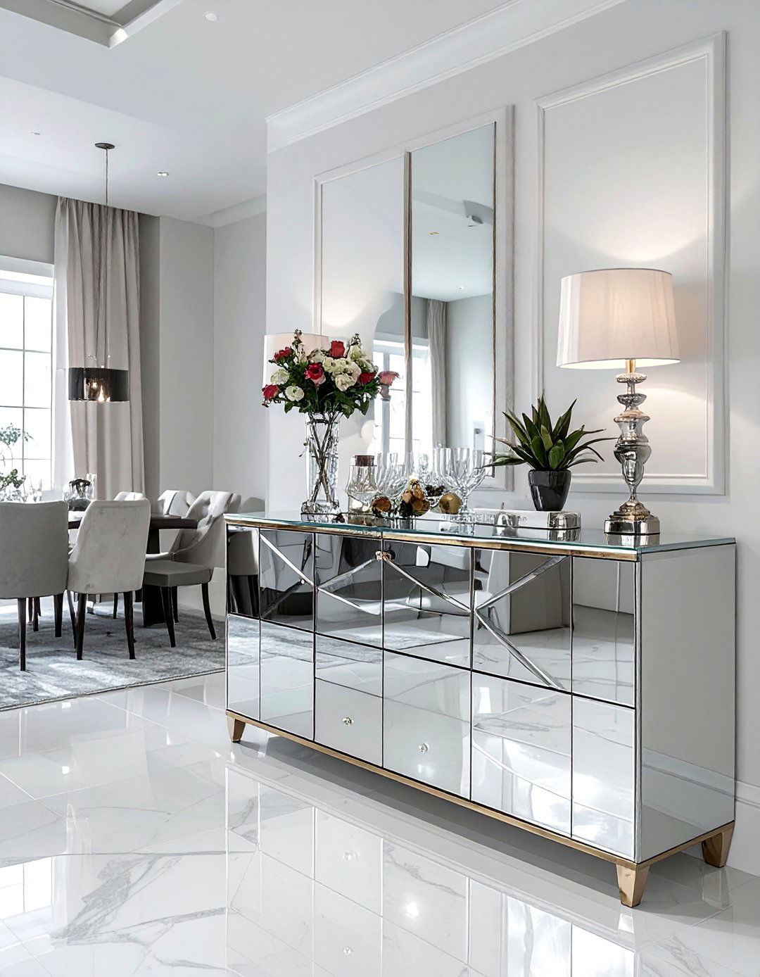 Mirrored Sideboard Cabinet - 30 dining room sideboard ideas