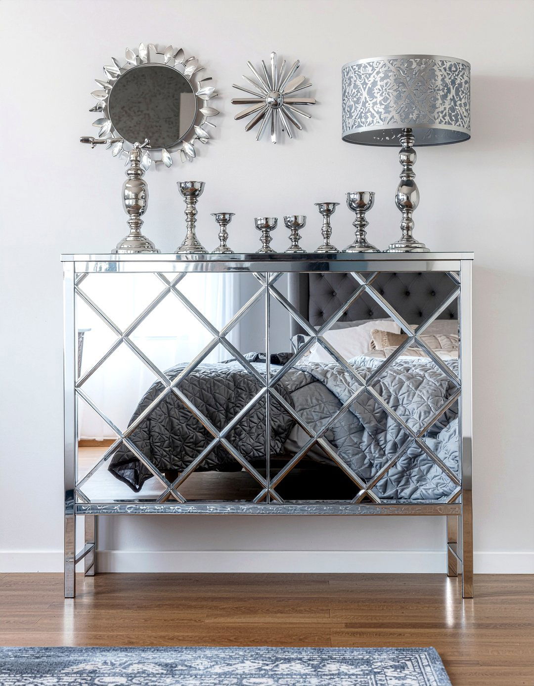 Mirrored Sideboard - 30 bedroom mirrored furniture ideas