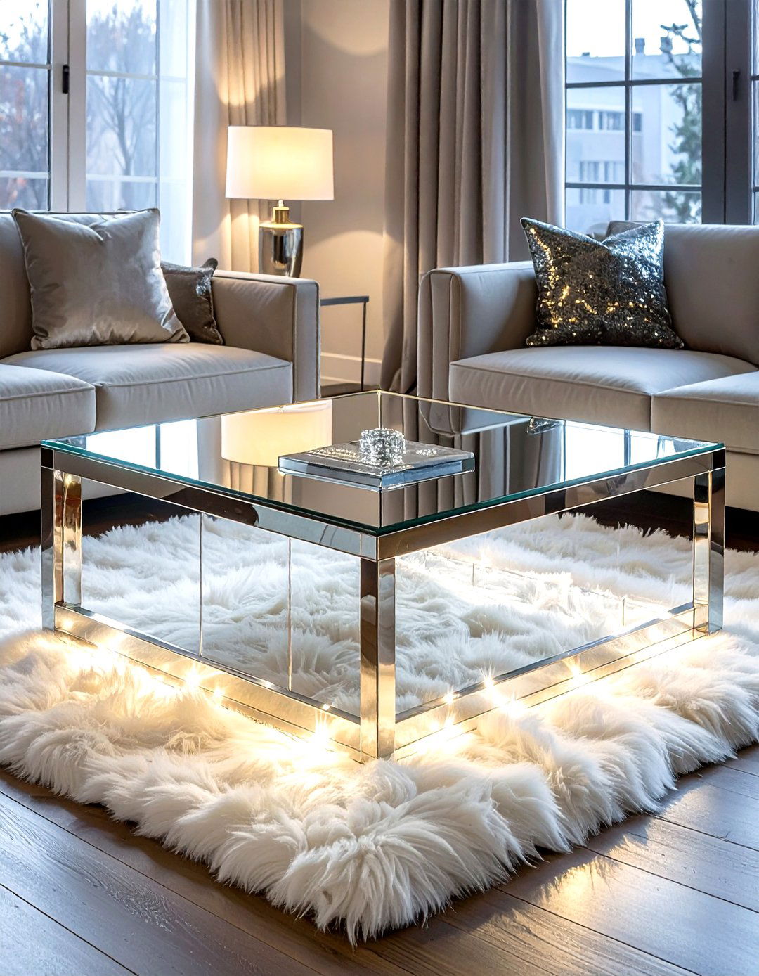 Mirrored Square Coffee Table - 30 living room square coffee tables