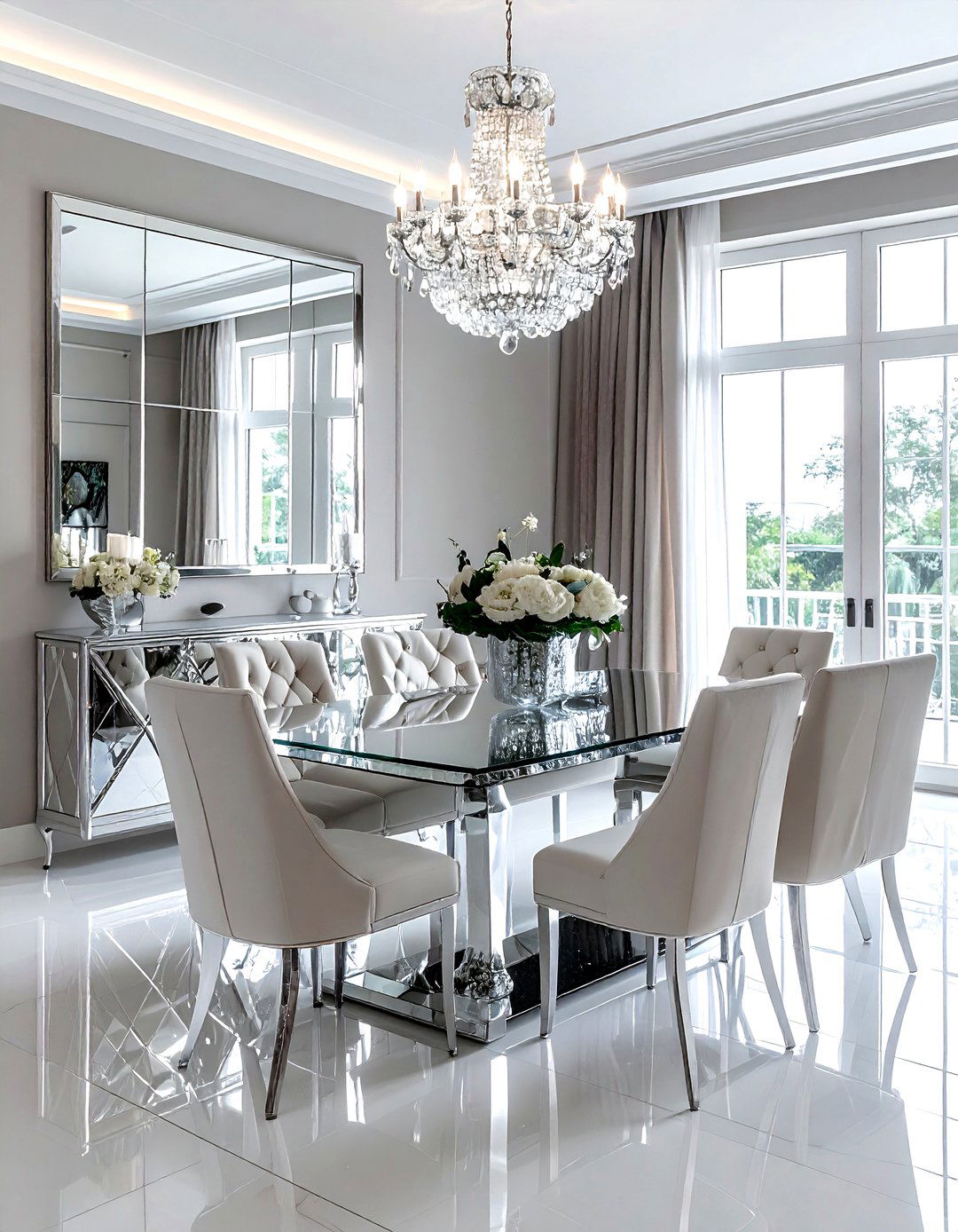 Mirrored Storage Cabinet - 30 dining room storage hacks