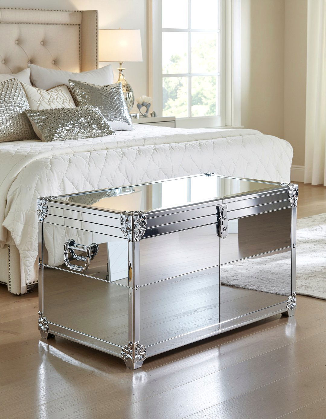 Mirrored Storage Trunk - 30 bedroom storage trunks