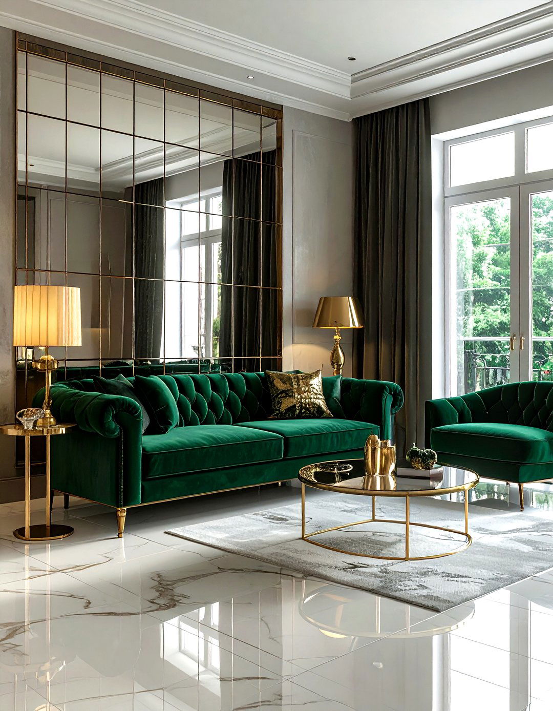 Mirrored Tiles - 30 living room wall ideas