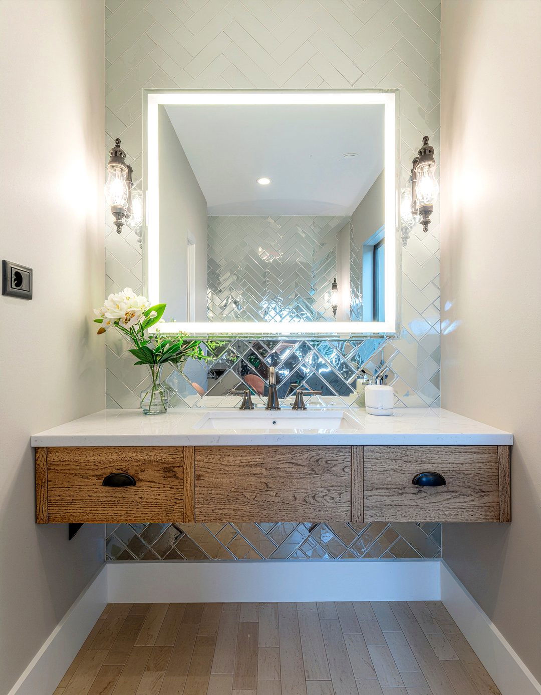 Mirrored Tiles Bathroom Wall - 30 mirrored wall bathroom ideas