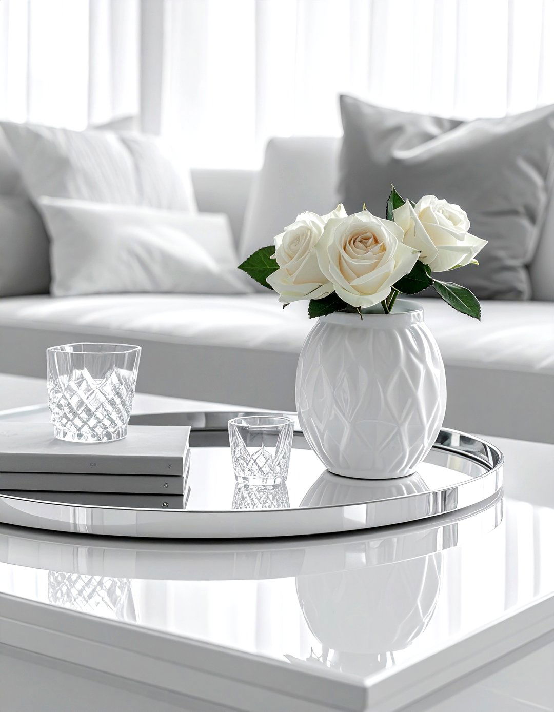 Mirrored Tray Decor - 30 coffee table tray styling ideas
