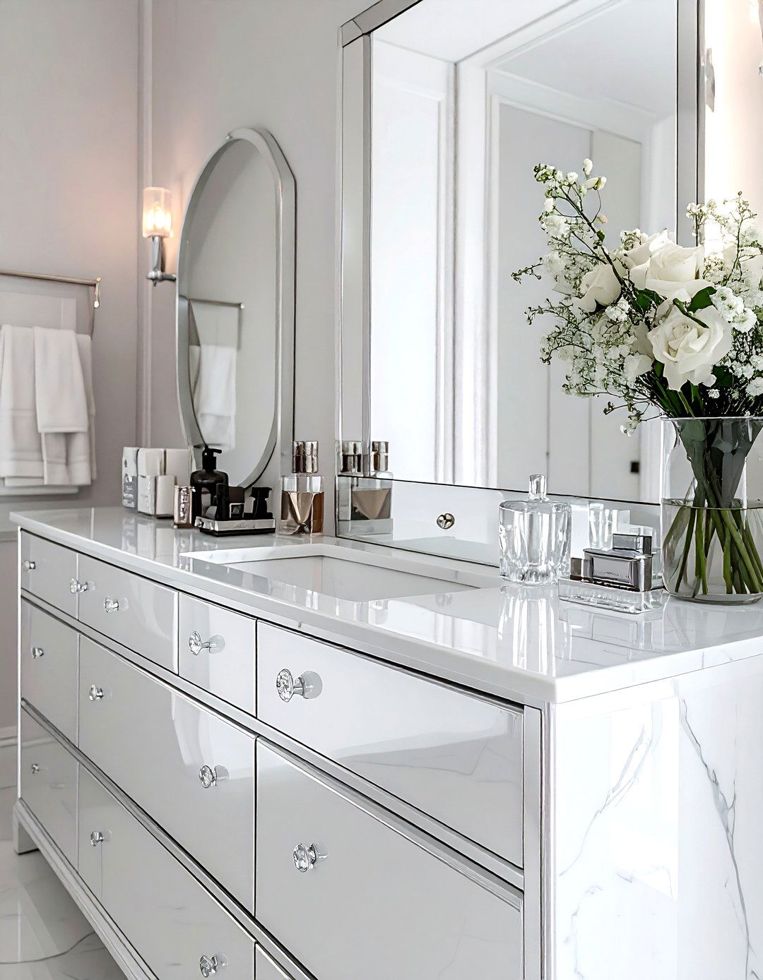 Mirrored Vanity - 30 bathroom furniture settings