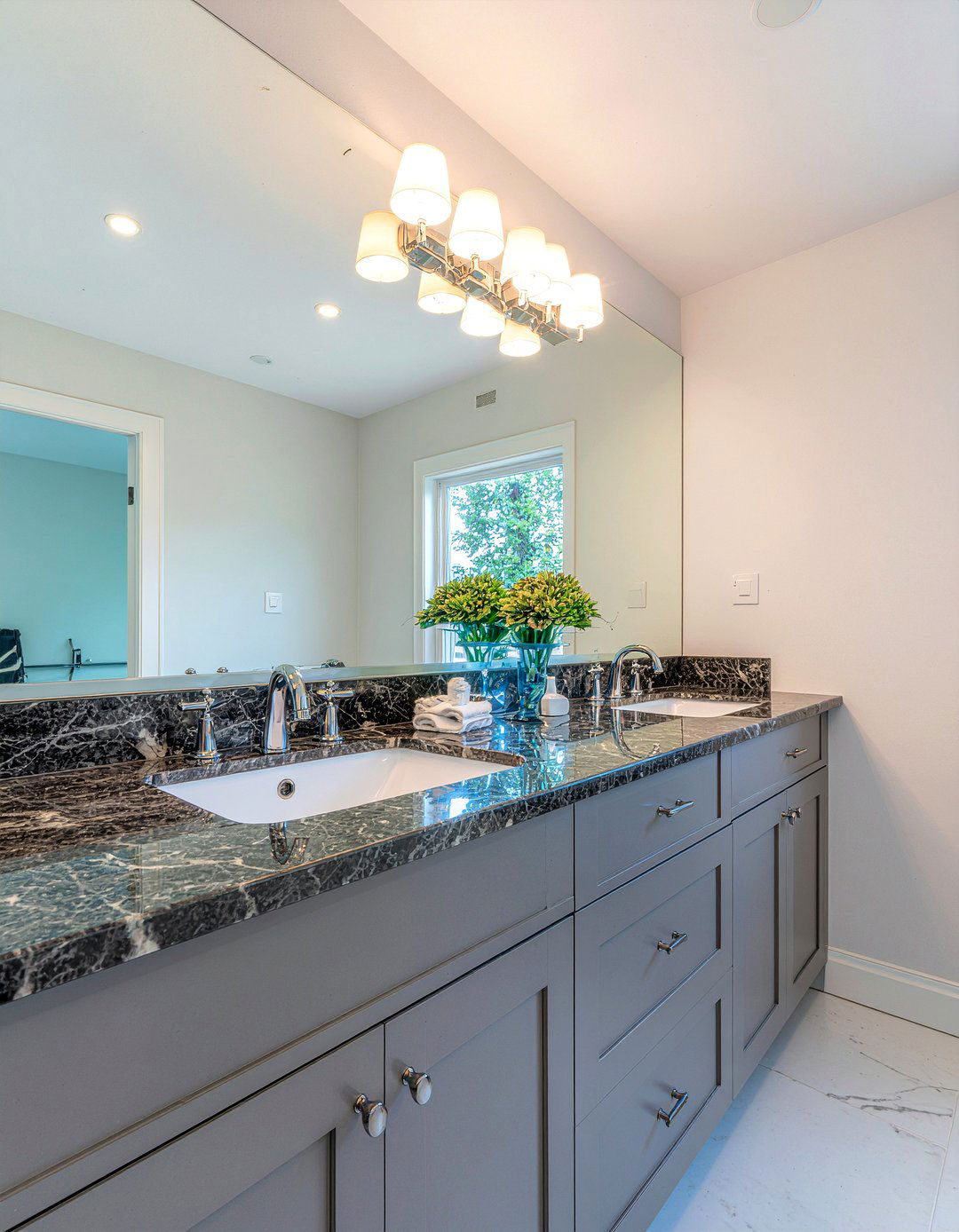 Mirrored Wall Above Vanity - 30 mirrored wall bathroom ideas