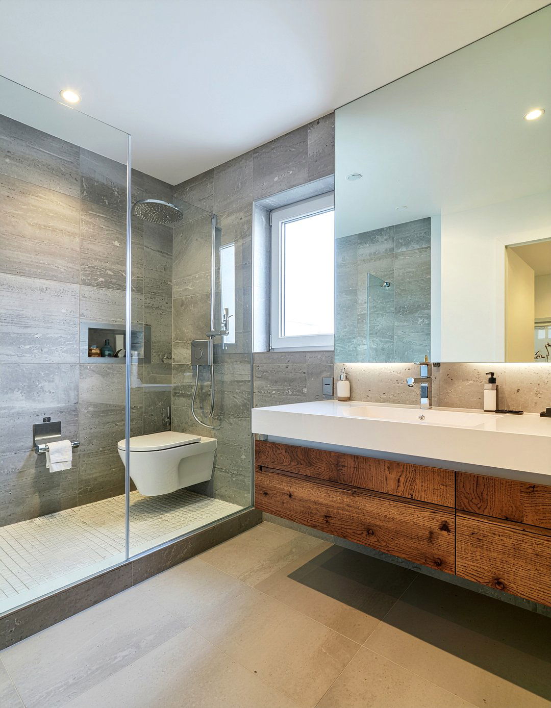 Mirrored Wall Bathroom - 30 small bathroom layout ideas