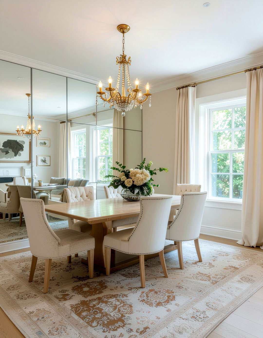 Mirrored Wall Dining Room - 30 eclectic dining room ideas