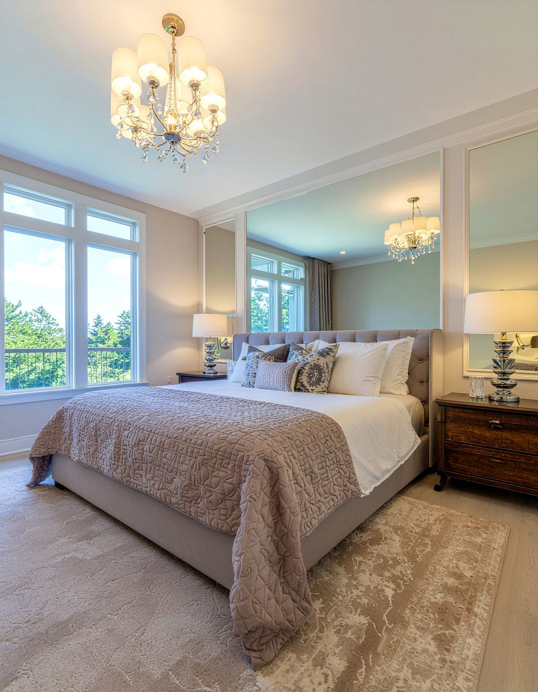 Mirrored Wall Panel - 30 bedroom mirrored furniture ideas