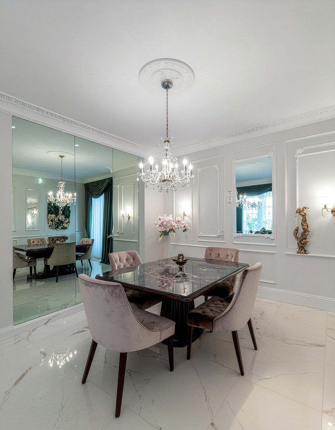 Mirrored Wall Panels - 30 daring dining room ideas