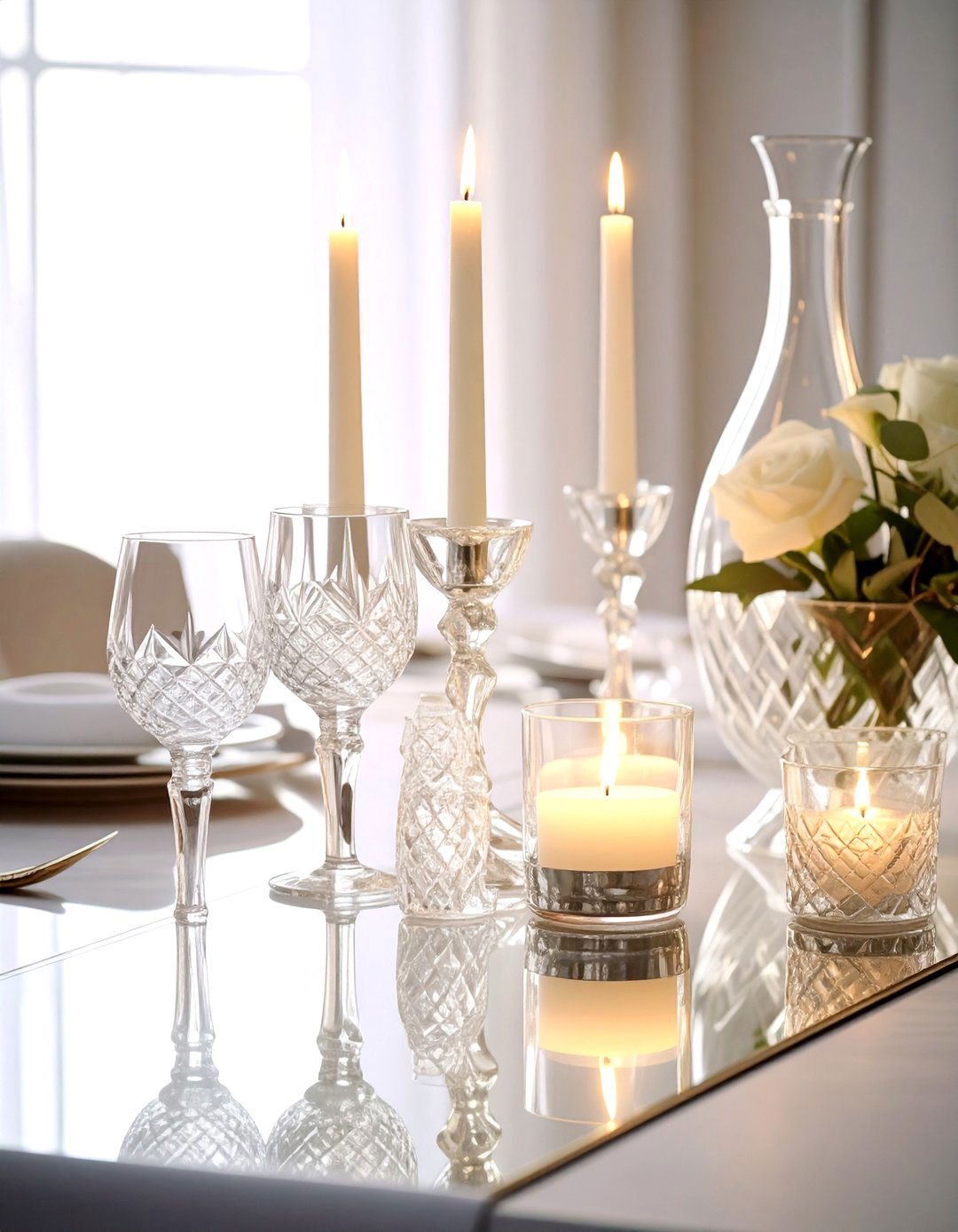 Mirrored and crystal Seder - 30 Passover dining room ideas