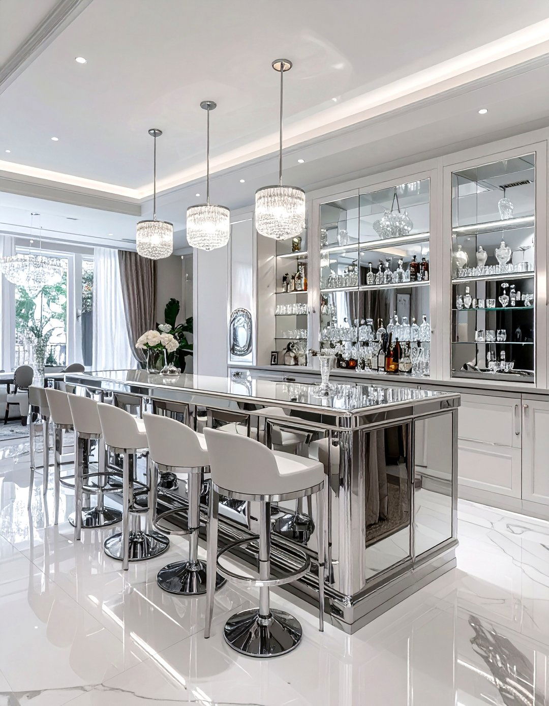 Mirrored bar cabinet - 30 dining room bar cabinet ideas