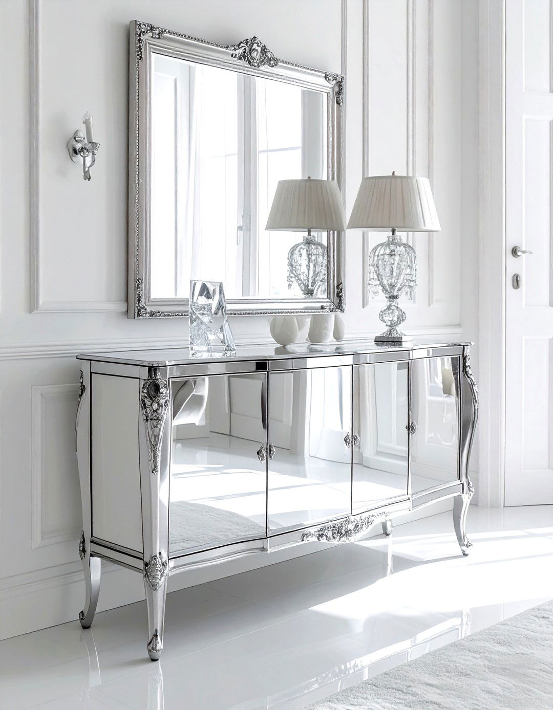 Mirrored dining room buffet - 30 organized dining room ideas