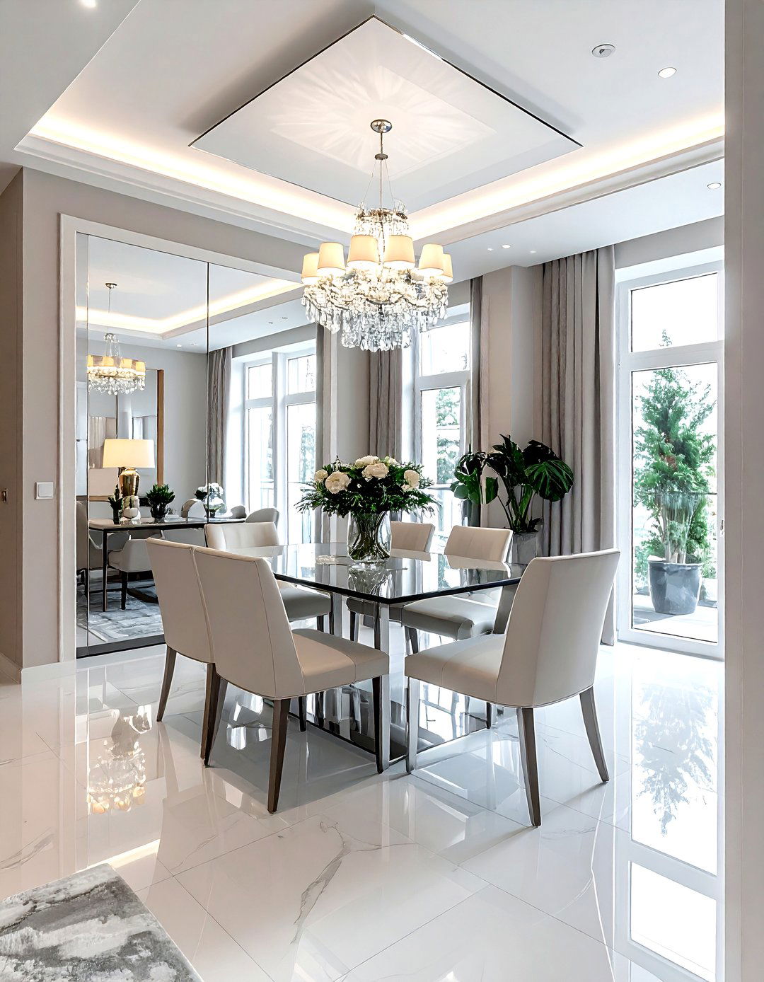 Mirrored dining room pass through - 30 pass-through dining room ideas