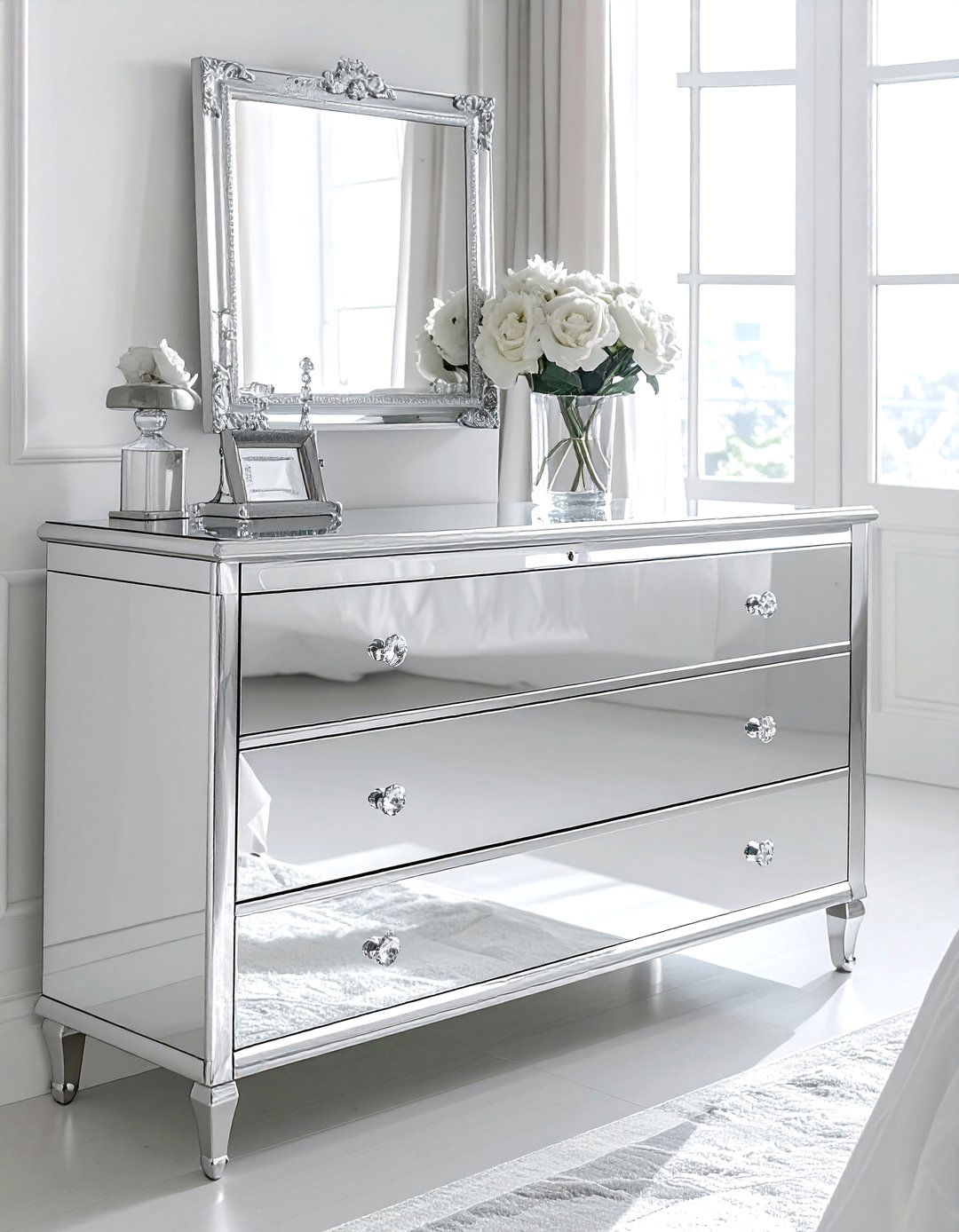 Mirrored dresser - 30 glam home decor ideas