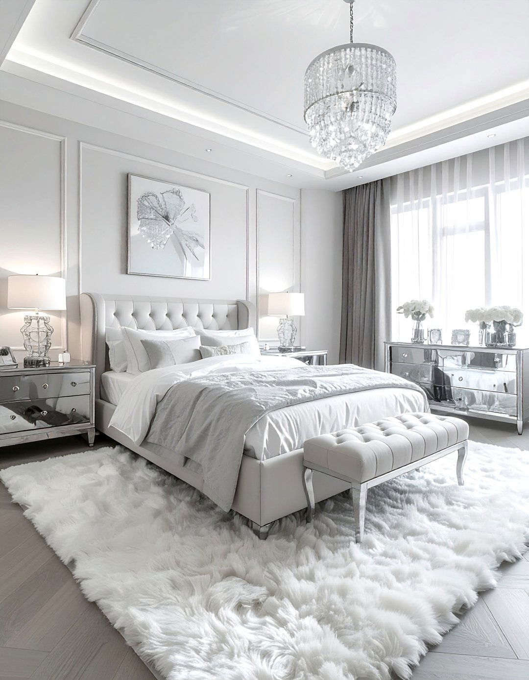 Mirrored furniture bedroom - 30 show home bedroom ideas