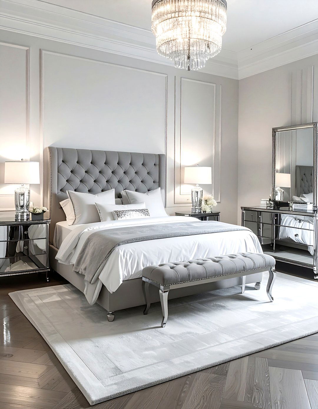 Mirrored furniture bedroom - 30 sumptuous decor ideas