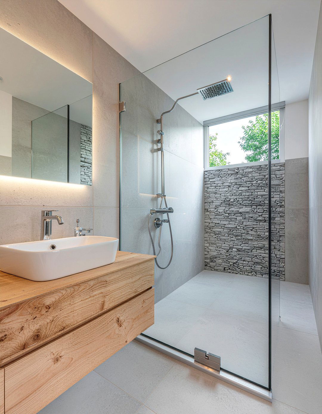 Mirrored glass bathroom wall - 30 glass bathroom ideas