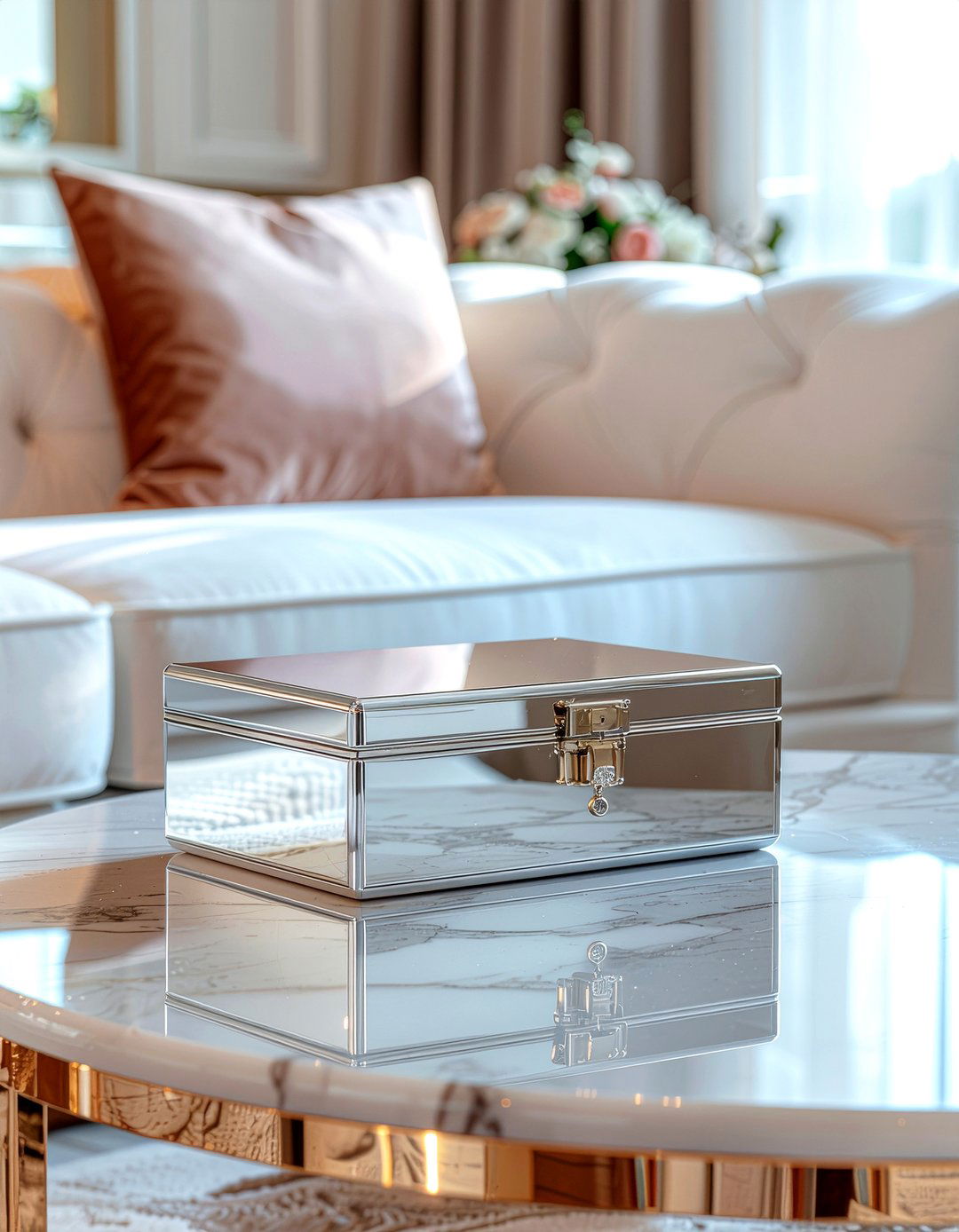 Mirrored jewelry box - 30 living room storage box ideas