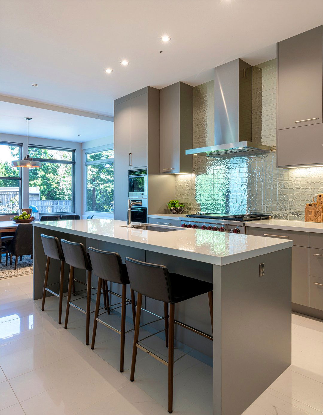 Mirrored kitchen backsplash - 30 dramatic kitchen ideas