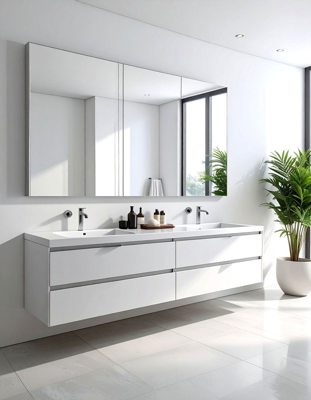 Mirrored medicine cabinet - 30 bathroom overhead storage ideas