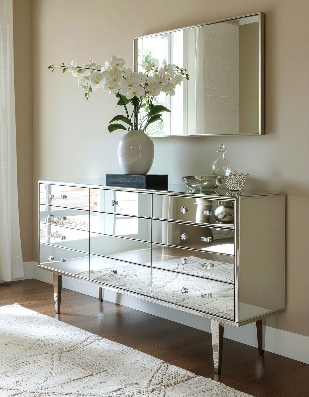 Mirrored sideboard - 30 dining room storage ideas