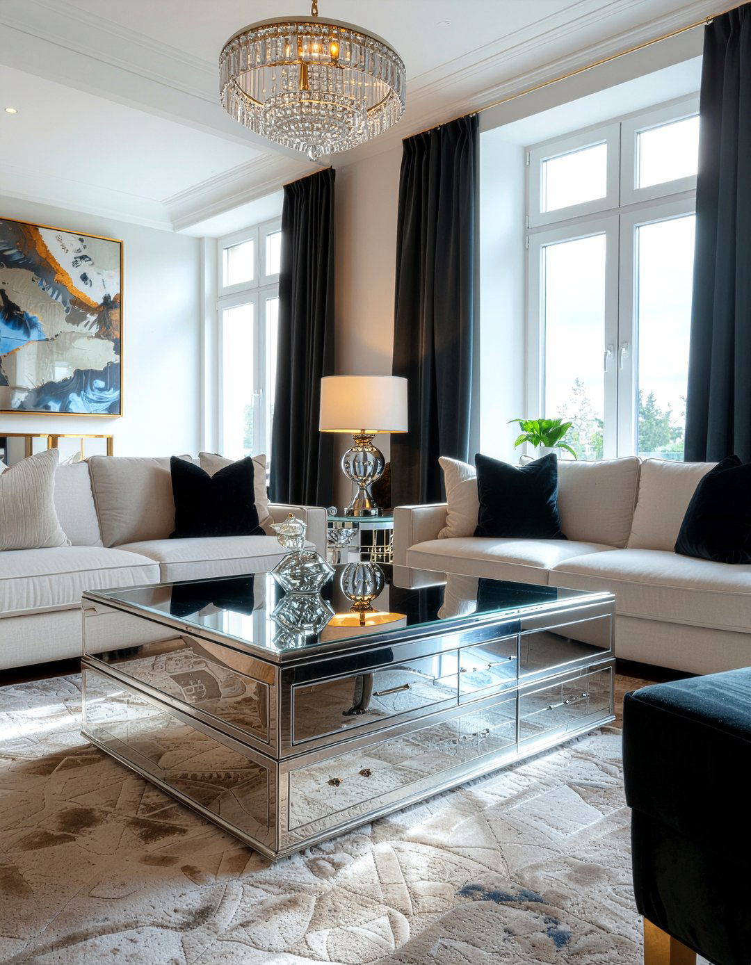 Mirrored storage coffee table - 30 living room storage coffee tables