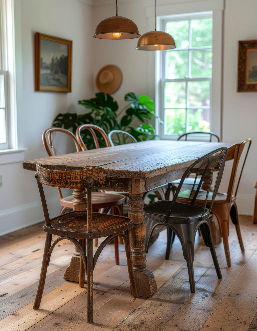 Mismatched Dining Chairs - 30 Nordic dining room ideas