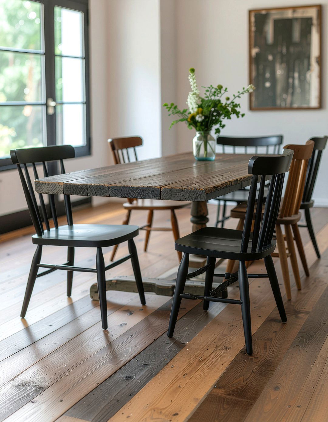 Mismatched Vintage Chairs - 30 dining room splurge and save ideas