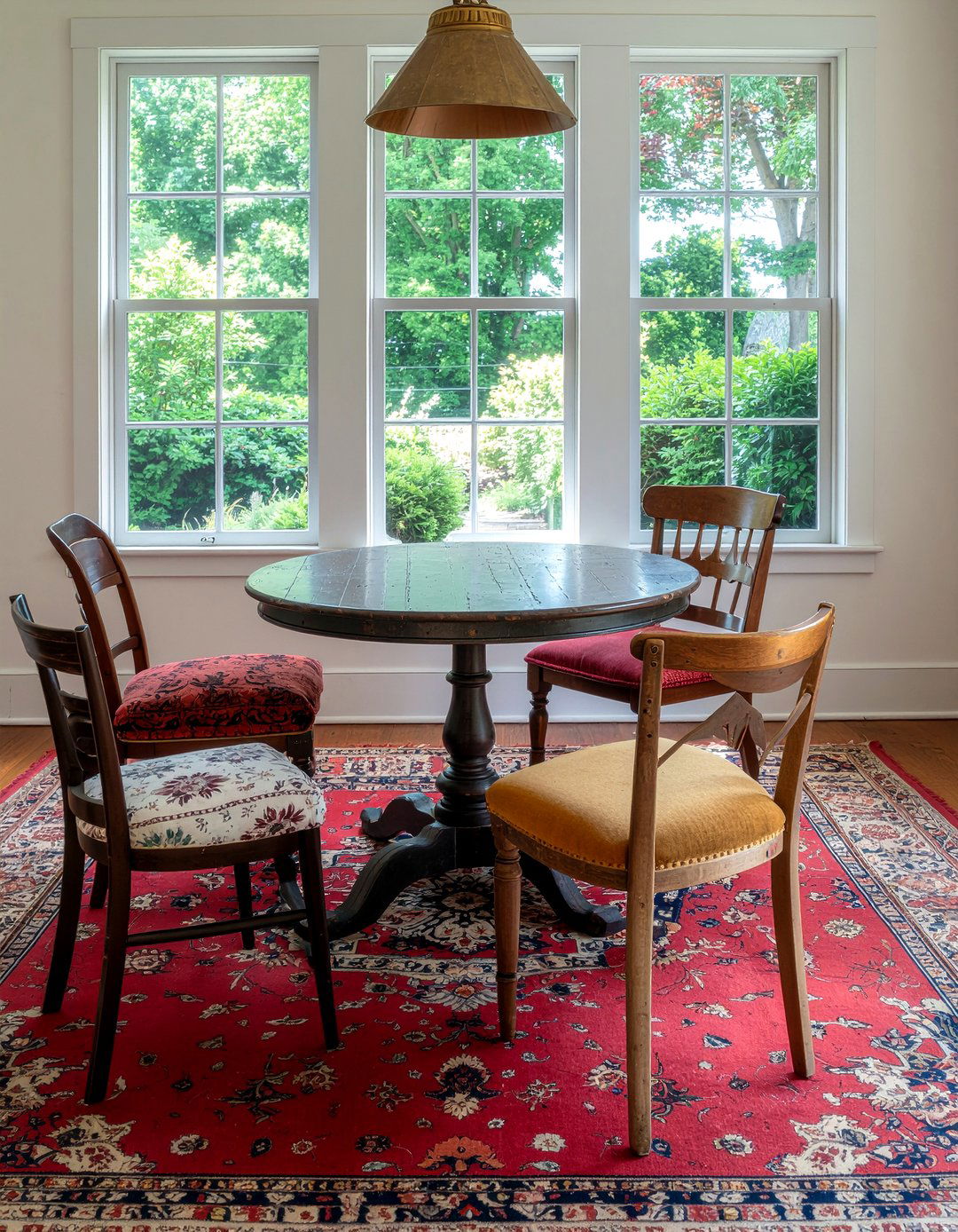 Mismatched Wooden Chairs - 30 living room cottage furniture ideas