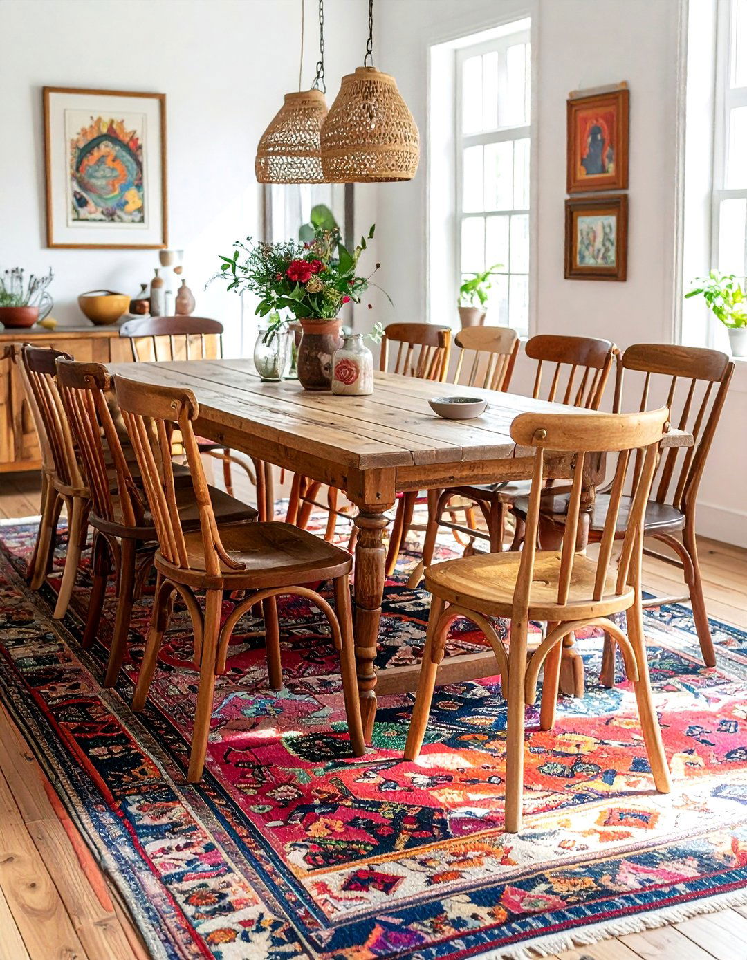 Mismatched dining chairs - 30 casual dining room ideas