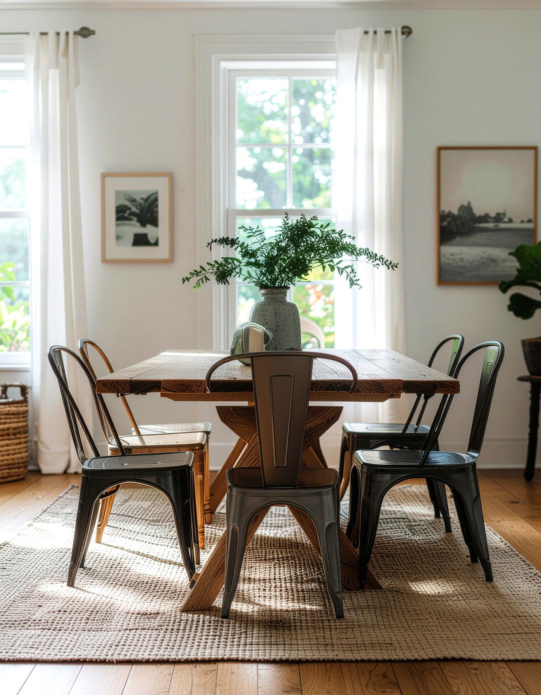 Mismatched dining chairs look - 30 easy dining room makeover ideas