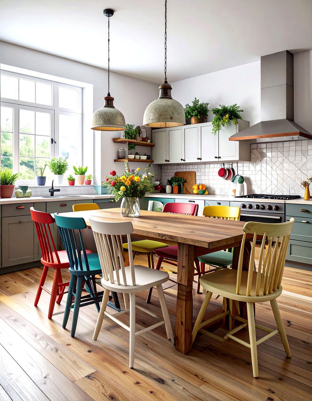 Mismatched kitchen chair - 30 kitchen chair ideas
