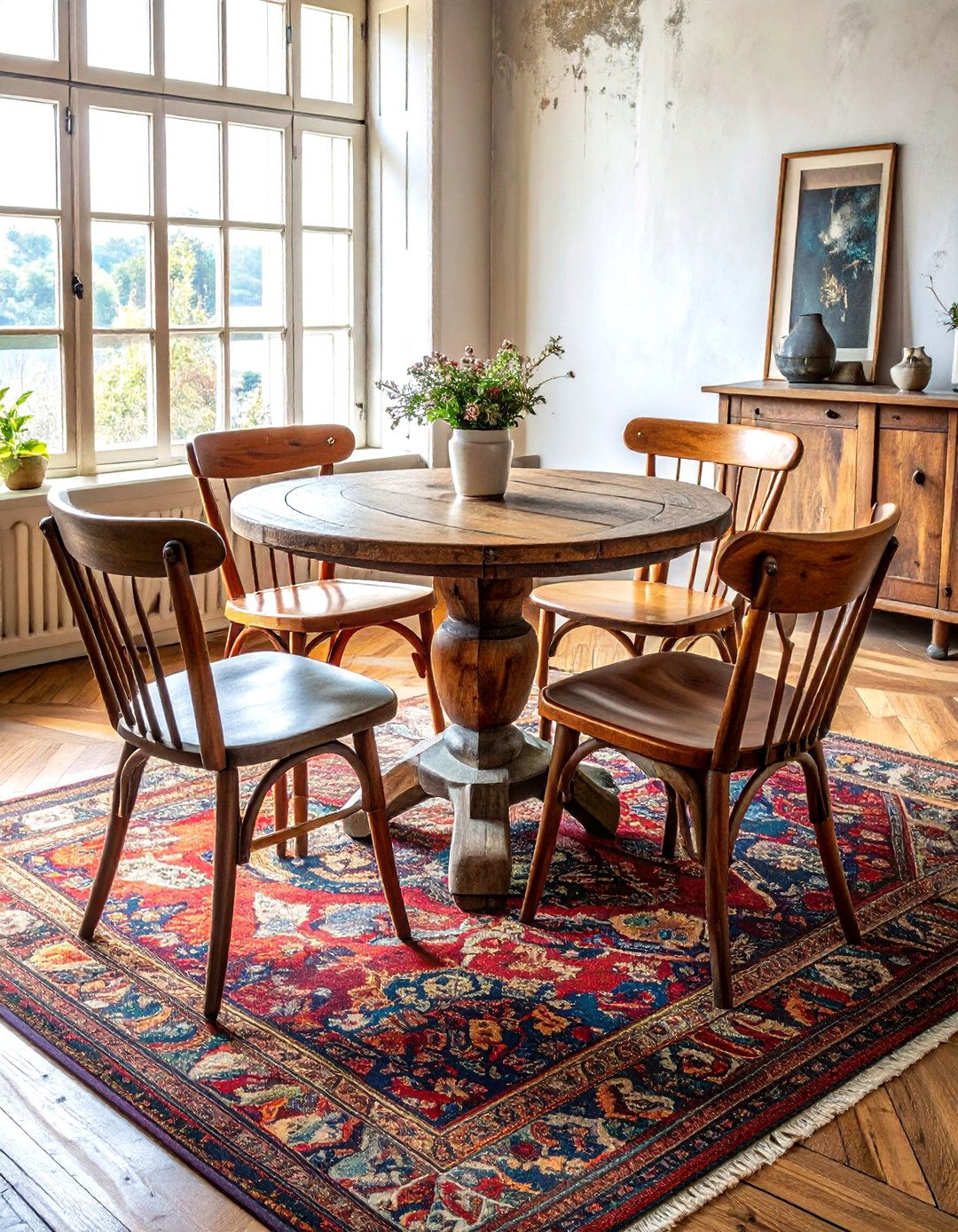 Mismatched vintage chairs - 30 temporary dining room ideas